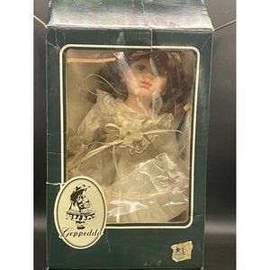 Geppeddo Porcelain Dolls~Leah Angel Doll White Dress & Red Hair Height 12.50 Inc